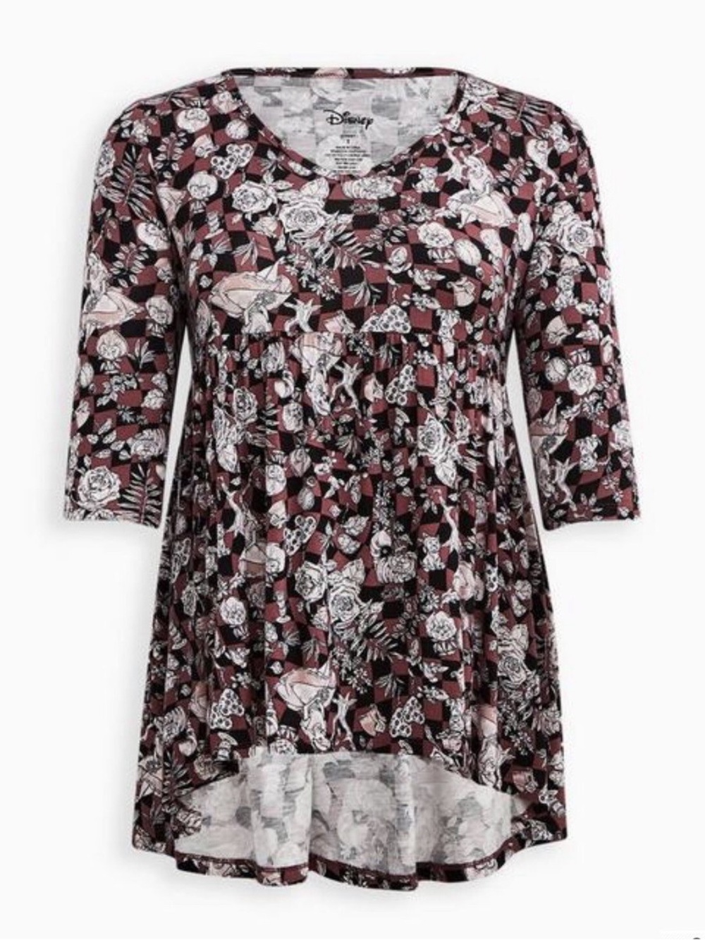Torrid Disney Alice in Wonderland Checkerboard Babydoll Tunic Top 🌹